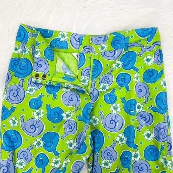 Lilly Pulitzer Vintage Snail Escargot Print Capri Crop Pants Women’s Size 2 - Picture 7 of 8